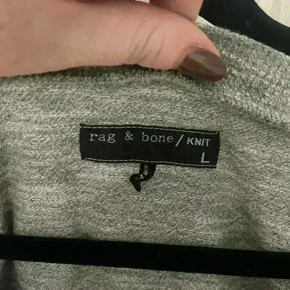 Rag & Bone Sibella Grey Knit Open Back Dress Size Large Tie Waist - Picture 3 of 9